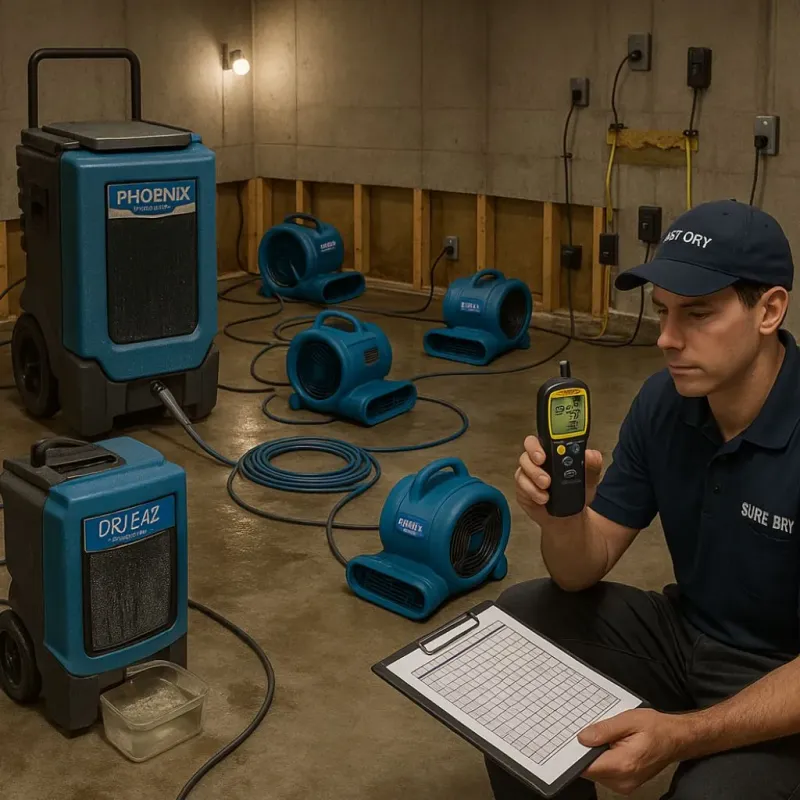 Structural Drying and Dehumidification process in Attleboro, MA